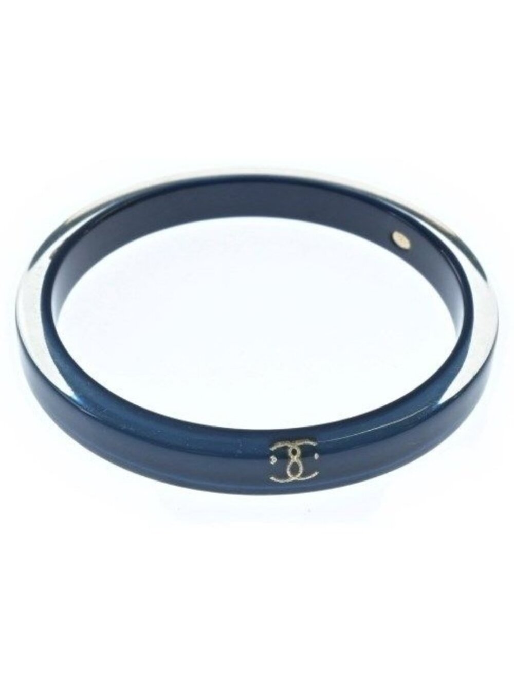 Chanel CC Logo Bangle Bracelet Navy